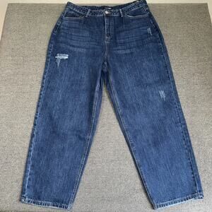 Fashion Nova Livin' Loose High Rise Mom Jeans Womens 16 Blue Denim Medium Wash